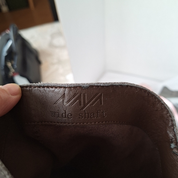 Naya knee high boot gray suede wide calf riding block heel size 8 - Picture 10 of 14